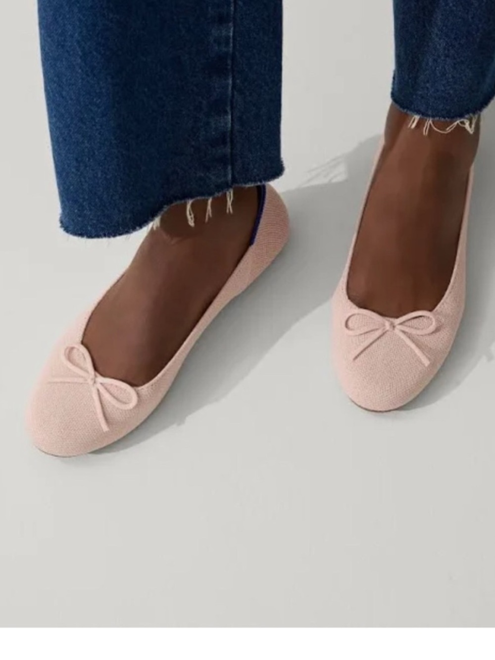 NIB Rothy’s Ballerina Pink Ballet Flats with Bow Detail - 12.5